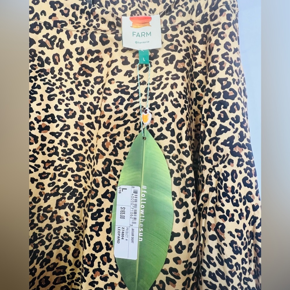 FARM Rio Jaguar Print Crop Top & Skirt Set Matching - Resort Chic - Sz L - NWT - Picture 7 of 8